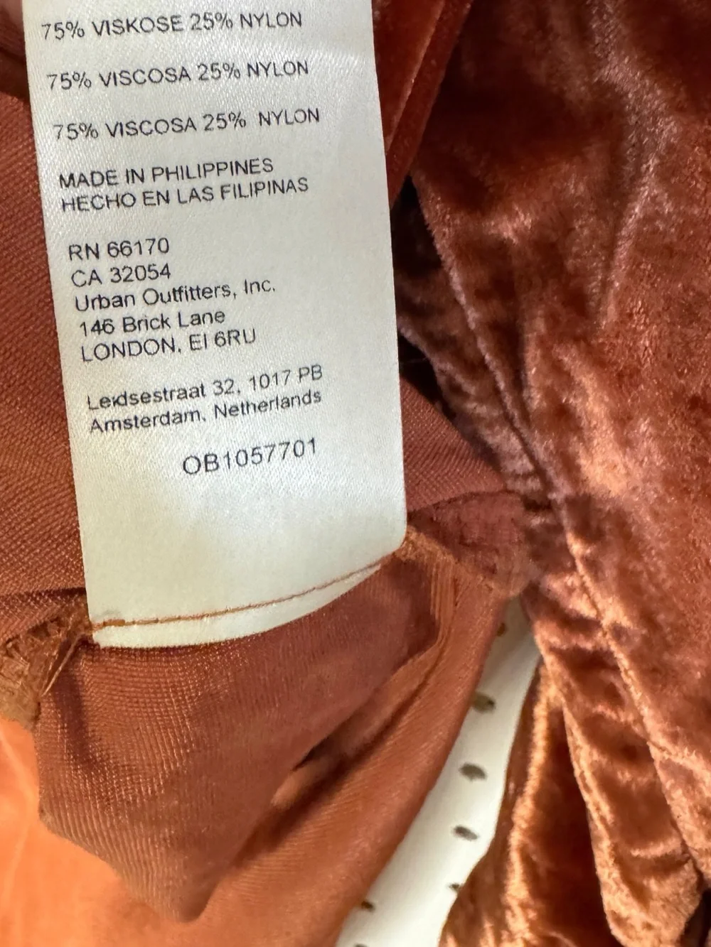 Pilcro Rust Velvet Button-Down Shirt XSP Anthro Casual Luxe Timeless Effortless - Picture 6 of 11